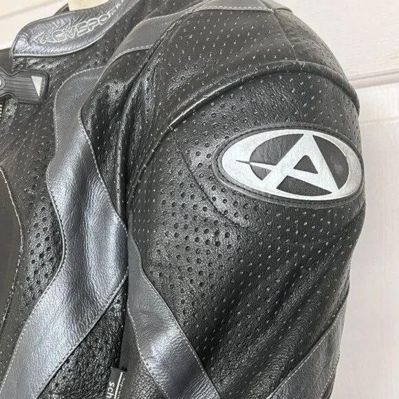 AGVSPORT BREEZE Real Leather Perforated Cycle 🏍️ Jacket w/ ARMOR💪 🛡️-Size 48 - Picture 3 of 12